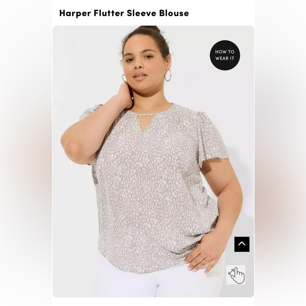 Torrid Top Gray Patterned Women's